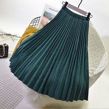Load image into Gallery viewer, Mid-length girl pleated skirt autumn and winter female 2019