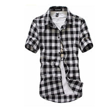 Load image into Gallery viewer, Red And Black Plaid Shirt Men Shirts 2019 New Summer Fashion Chemise Homme Mens