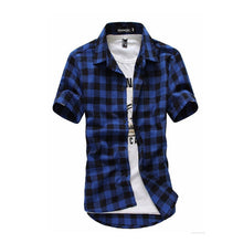 Load image into Gallery viewer, Red And Black Plaid Shirt Men Shirts 2019 New Summer Fashion Chemise Homme Mens