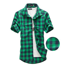 Load image into Gallery viewer, Red And Black Plaid Shirt Men Shirts 2019 New Summer Fashion Chemise Homme Mens