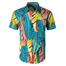 Load image into Gallery viewer, Men Casual Printed Button Down Short Sleeve Shirt Hawaiian