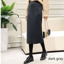 Load image into Gallery viewer, Hanyiren Pencil Skirt High Waist 2019 Autumn Winter Women Elegant Knitted Bodycon Skirt