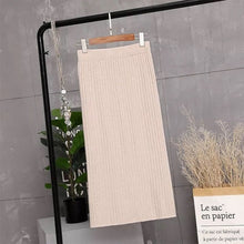 Load image into Gallery viewer, Hanyiren Pencil Skirt High Waist 2019 Autumn Winter Women Elegant Knitted Bodycon Skirt