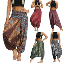 Load image into Gallery viewer, Woman Men Casual Women Thai Harem Trousers Baggy Boho Loose  Aladdin Boho Festival